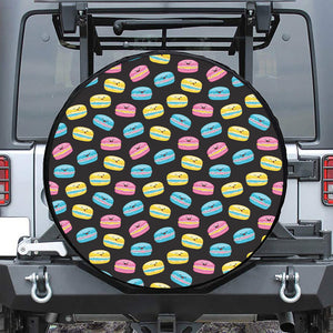 Happy Macarons Pattern Print Tire Cover