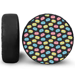 Happy Macarons Pattern Print Tire Cover