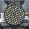 Happy Macarons Pattern Print Tire Cover With Camera Hole