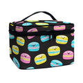 Happy Macarons Pattern Print Travel Makeup Bag