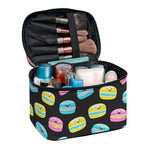 Happy Macarons Pattern Print Travel Makeup Bag