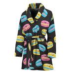 Happy Macarons Pattern Print Women's Bathrobe