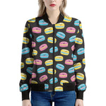 Happy Macarons Pattern Print Women's Bomber Jacket