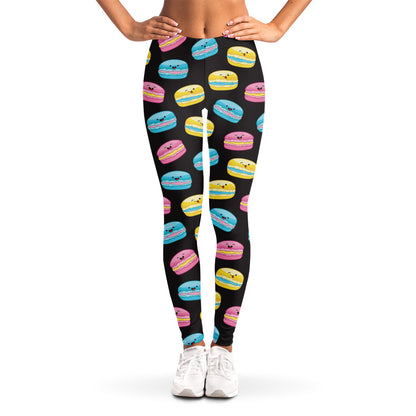 Happy Macarons Pattern Print Women's Leggings