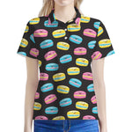 Happy Macarons Pattern Print Women's Polo Shirt