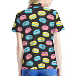 Happy Macarons Pattern Print Women's Polo Shirt