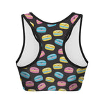 Happy Macarons Pattern Print Women's Sports Bra