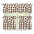 Happy Poop Pattern Print 3 Piece Kitchen Curtains