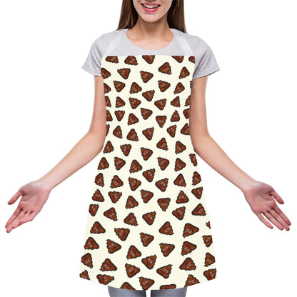 Happy Poop Pattern Print Adjustable Apron
