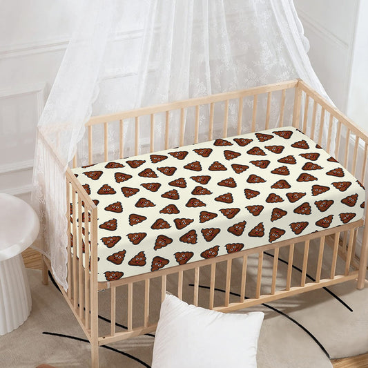 Happy Poop Pattern Print Baby Crib Sheet