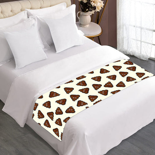 Happy Poop Pattern Print Bed Runner
