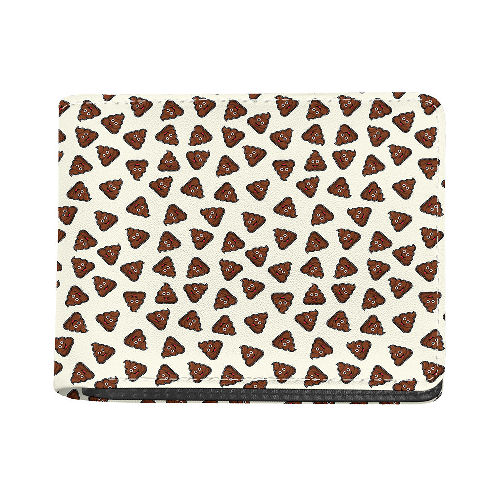 Happy Poop Pattern Print Bifold Wallet