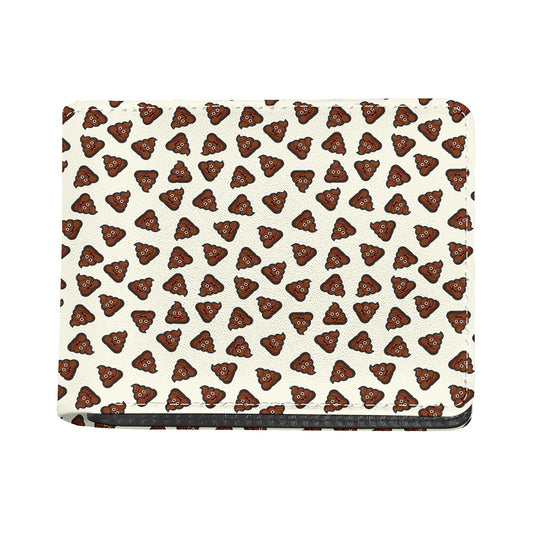 Happy Poop Pattern Print Bifold Wallet