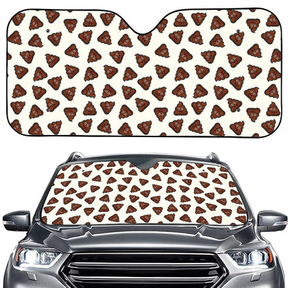 Happy Poop Pattern Print Car Windshield Sun Shade