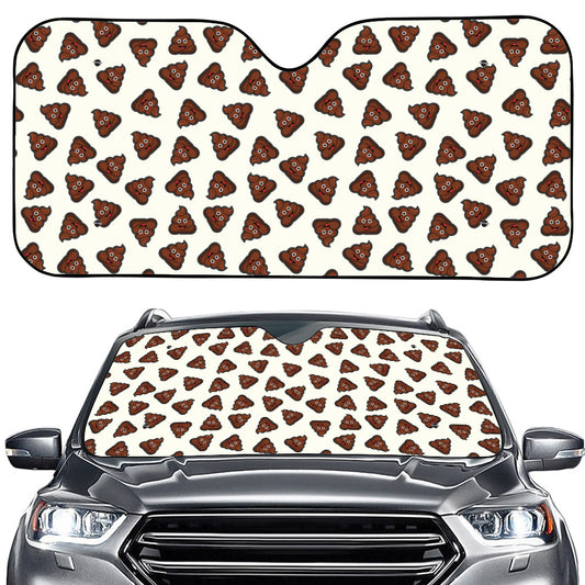 Happy Poop Pattern Print Car Windshield Sun Shade