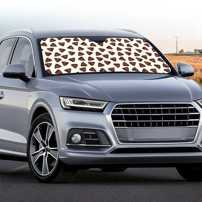 Happy Poop Pattern Print Car Windshield Sun Shade
