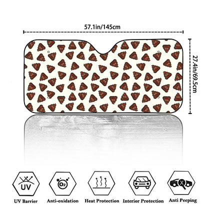 Happy Poop Pattern Print Car Windshield Sun Shade