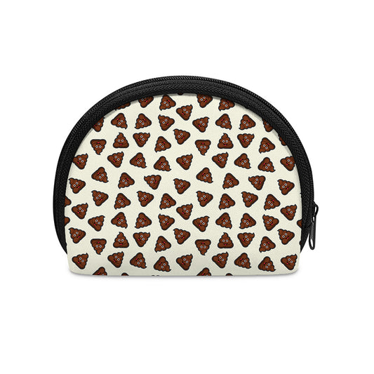 Happy Poop Pattern Print Coin Purse