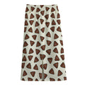 Happy Poop Pattern Print Cotton Front Slit Maxi Skirt