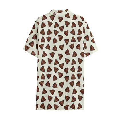 Happy Poop Pattern Print Cotton Hawaiian Shirt