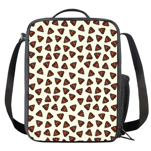 Happy Poop Pattern Print Crossbody Lunch Bag
