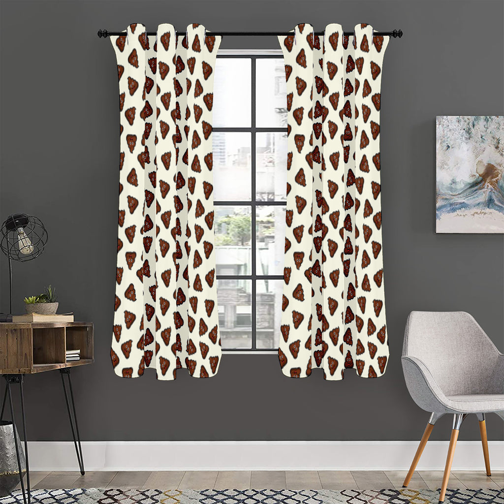 Happy Poop Pattern Print Curtain
