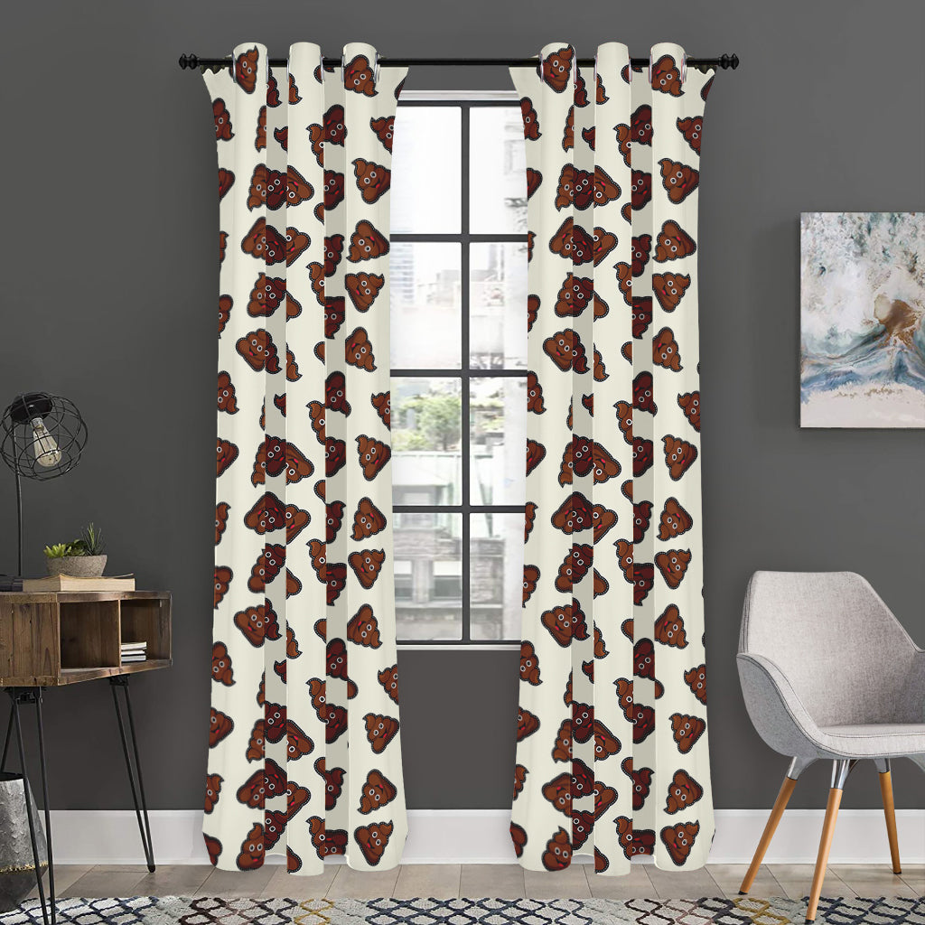 Happy Poop Pattern Print Curtain