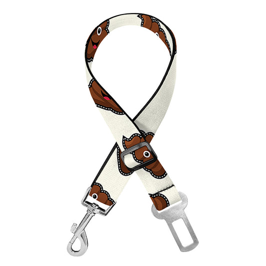 Happy Poop Pattern Print Dog Seat Belt