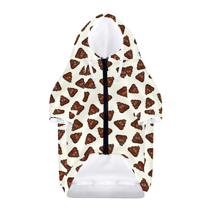 Happy Poop Pattern Print Dog Zip Up Hoodie
