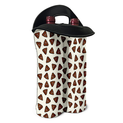 Happy Poop Pattern Print Double Neoprene Wine Tote