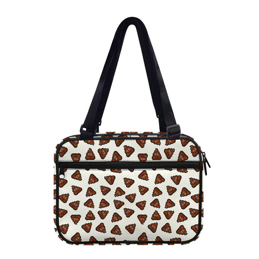 Happy Poop Pattern Print Double Strap Bible Bag