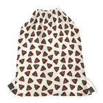 Happy Poop Pattern Print Drawstring Bag
