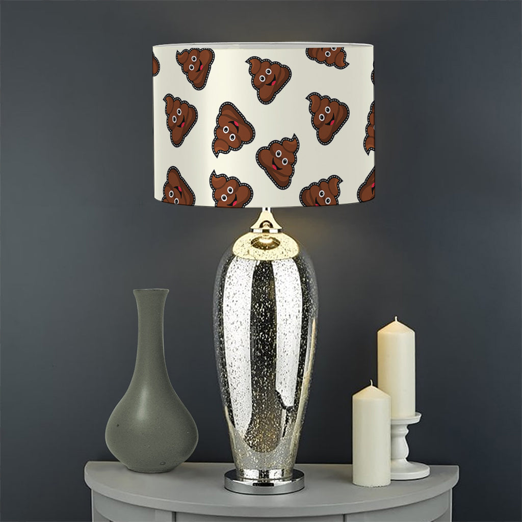 Happy Poop Pattern Print Drum Lamp Shade