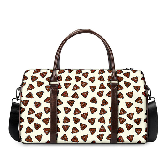Happy Poop Pattern Print Duffle Bag