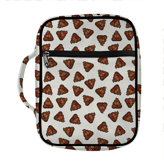 Happy Poop Pattern Print Front Pocket Bible Bag