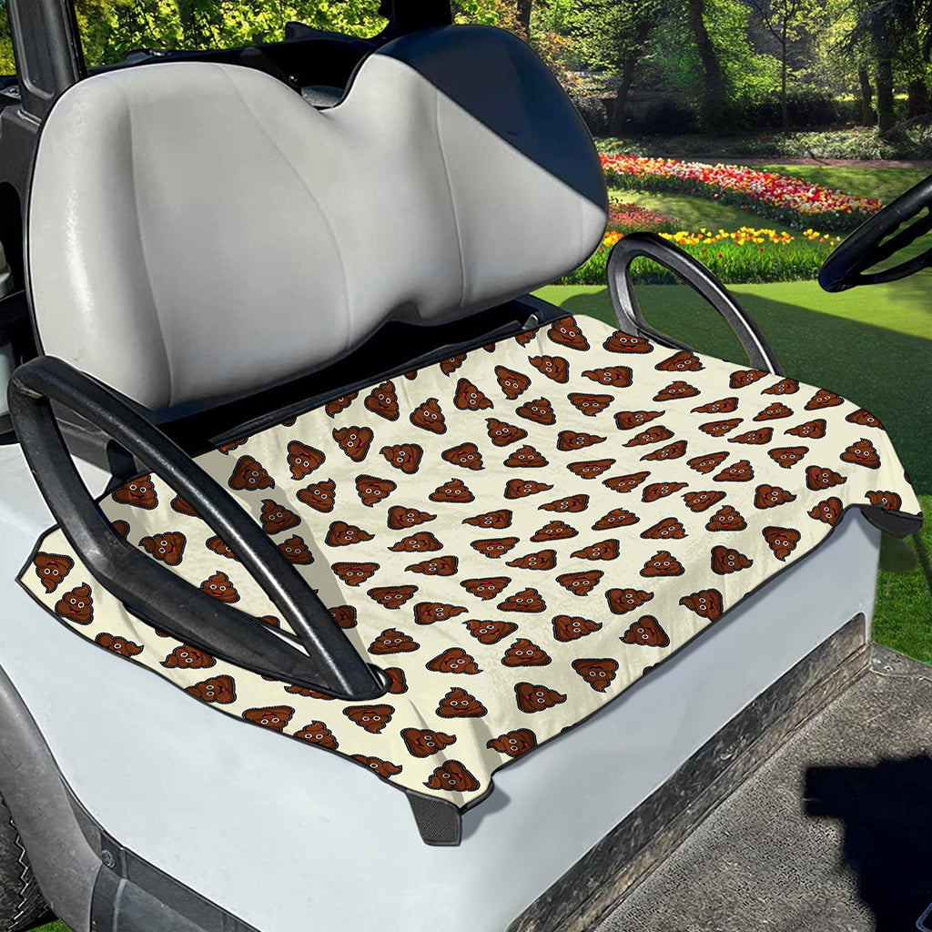 Happy Poop Pattern Print Golf Cart Seat Cover