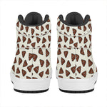 Happy Poop Pattern Print High Top Leather Sneakers