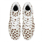 Happy Poop Pattern Print High Top Leather Sneakers