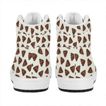 Happy Poop Pattern Print High Top Leather Sneakers