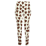 Happy Poop Pattern Print High-Waisted Pocket Leggings