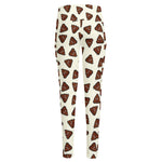 Happy Poop Pattern Print High-Waisted Pocket Leggings