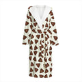 Happy Poop Pattern Print Hooded Bathrobe