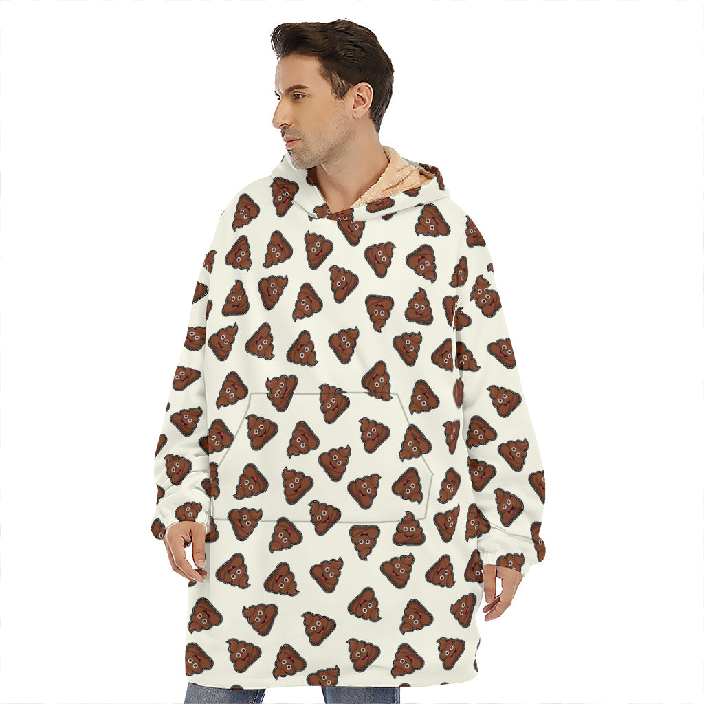 Happy Poop Pattern Print Hoodie Blanket