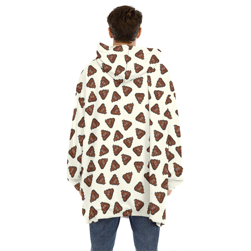 Happy Poop Pattern Print Hoodie Blanket