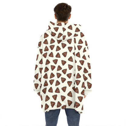 Happy Poop Pattern Print Hoodie Blanket