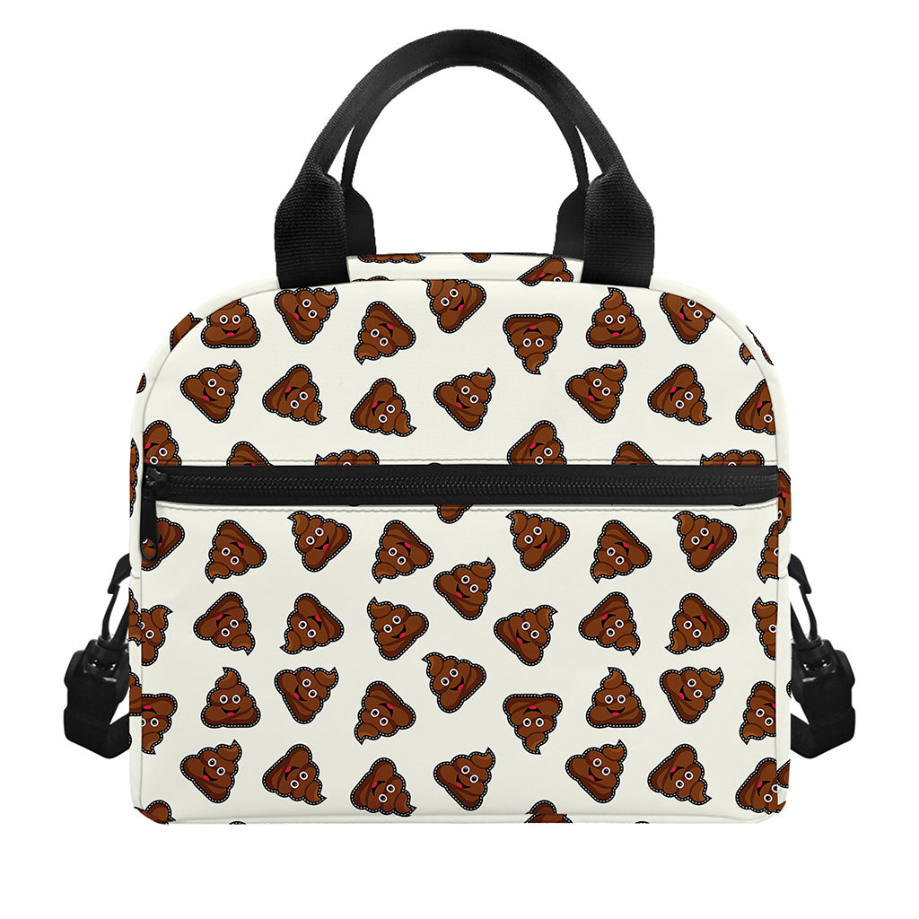 Happy Poop Pattern Print Insulated Lunch Bag