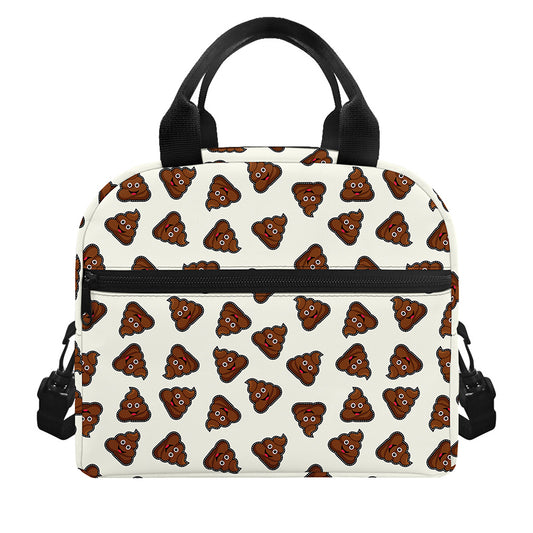 Happy Poop Pattern Print Insulated Lunch Bag