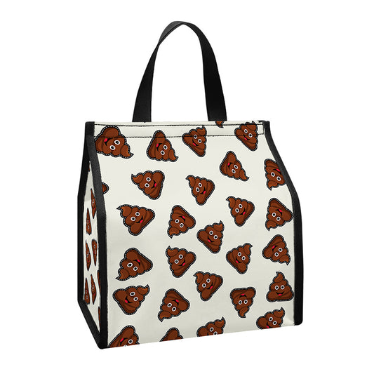 Happy Poop Pattern Print Insulated Lunch Tote