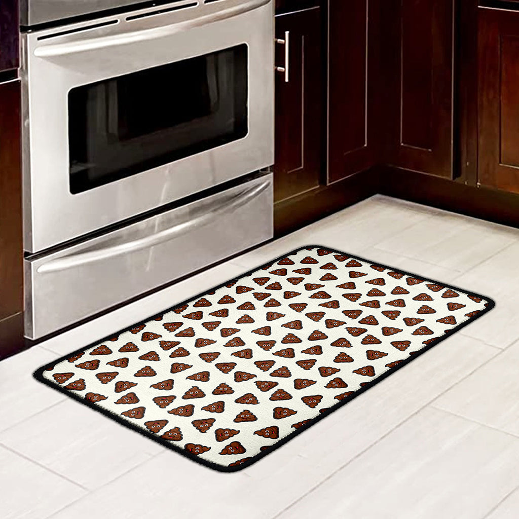 Happy Poop Pattern Print Kitchen Mat