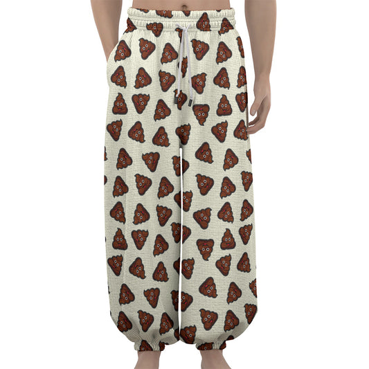 Happy Poop Pattern Print Lantern Pants